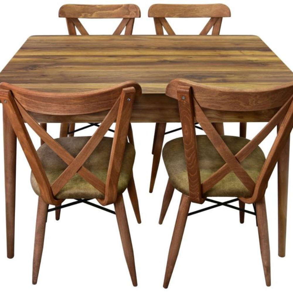 Set masa cu 4 scaune, Funcy, din lemn si MDF,living, bucaterie, terasa